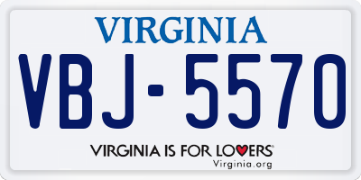 VA license plate VBJ5570