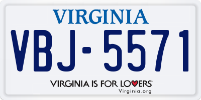 VA license plate VBJ5571