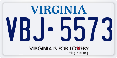 VA license plate VBJ5573