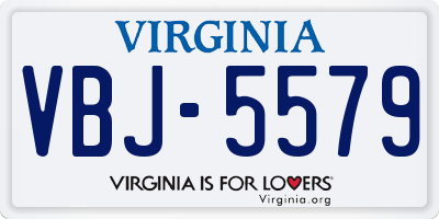 VA license plate VBJ5579