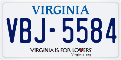 VA license plate VBJ5584