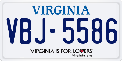 VA license plate VBJ5586