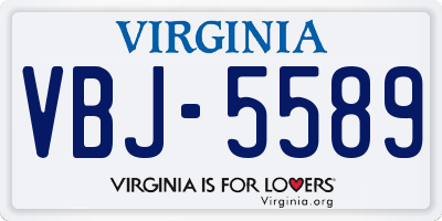 VA license plate VBJ5589