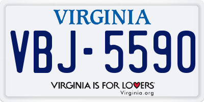 VA license plate VBJ5590