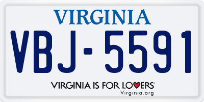 VA license plate VBJ5591