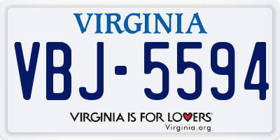 VA license plate VBJ5594