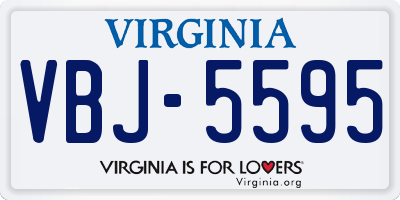 VA license plate VBJ5595