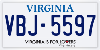 VA license plate VBJ5597