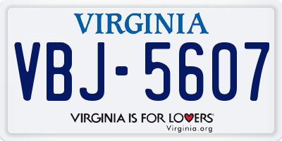 VA license plate VBJ5607