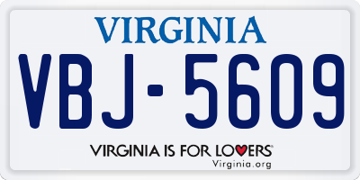 VA license plate VBJ5609