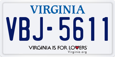 VA license plate VBJ5611