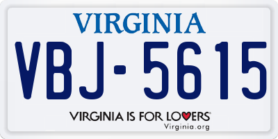VA license plate VBJ5615
