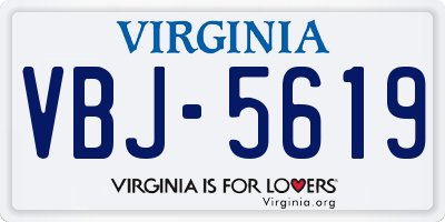 VA license plate VBJ5619