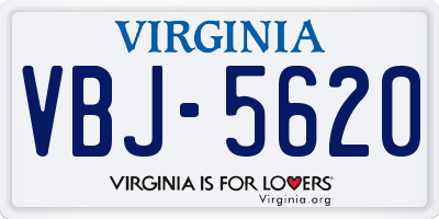VA license plate VBJ5620