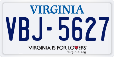 VA license plate VBJ5627