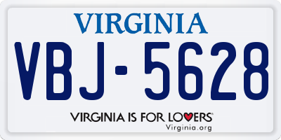 VA license plate VBJ5628