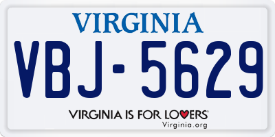VA license plate VBJ5629