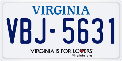 VA license plate VBJ5631
