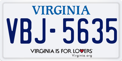 VA license plate VBJ5635