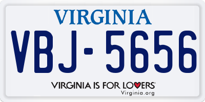 VA license plate VBJ5656