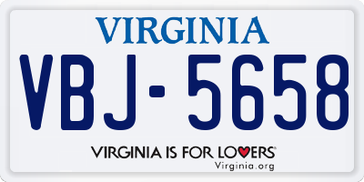 VA license plate VBJ5658