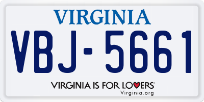 VA license plate VBJ5661