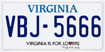 VA license plate VBJ5666