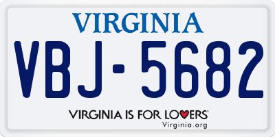VA license plate VBJ5682