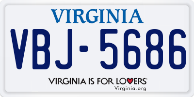 VA license plate VBJ5686