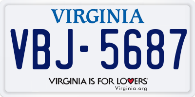 VA license plate VBJ5687