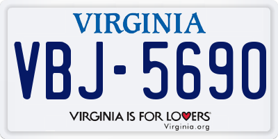 VA license plate VBJ5690