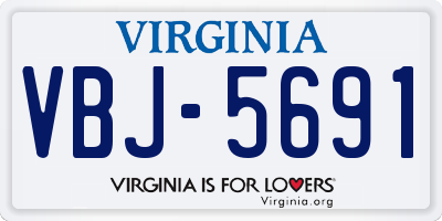 VA license plate VBJ5691