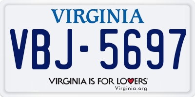 VA license plate VBJ5697
