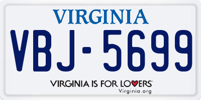 VA license plate VBJ5699