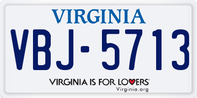 VA license plate VBJ5713