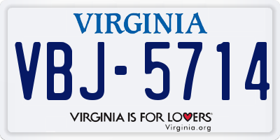 VA license plate VBJ5714