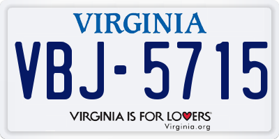 VA license plate VBJ5715