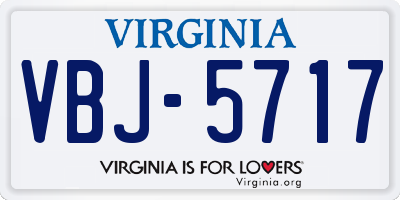 VA license plate VBJ5717