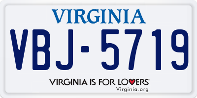 VA license plate VBJ5719