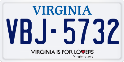 VA license plate VBJ5732