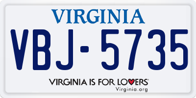 VA license plate VBJ5735