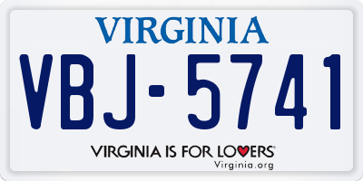 VA license plate VBJ5741