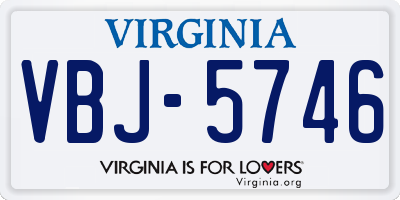 VA license plate VBJ5746