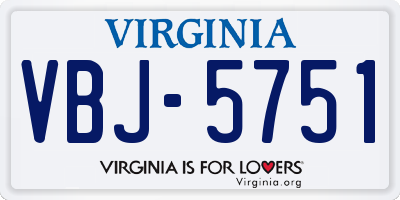 VA license plate VBJ5751