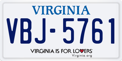 VA license plate VBJ5761
