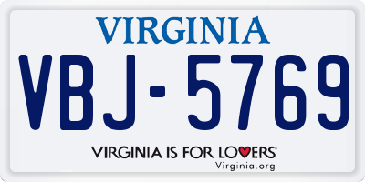 VA license plate VBJ5769