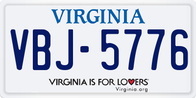 VA license plate VBJ5776