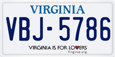 VA license plate VBJ5786