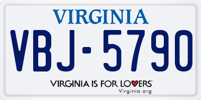 VA license plate VBJ5790