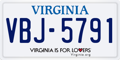 VA license plate VBJ5791